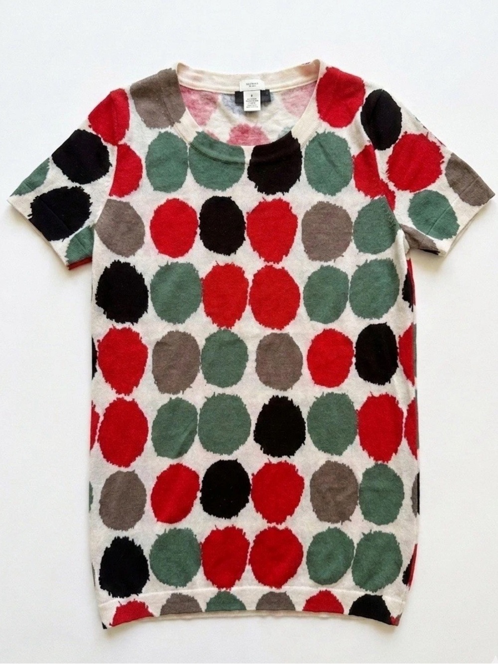 J. Crew Archive 2007 Painted Dot Merino Wool Knit Top Sweater XS 89420